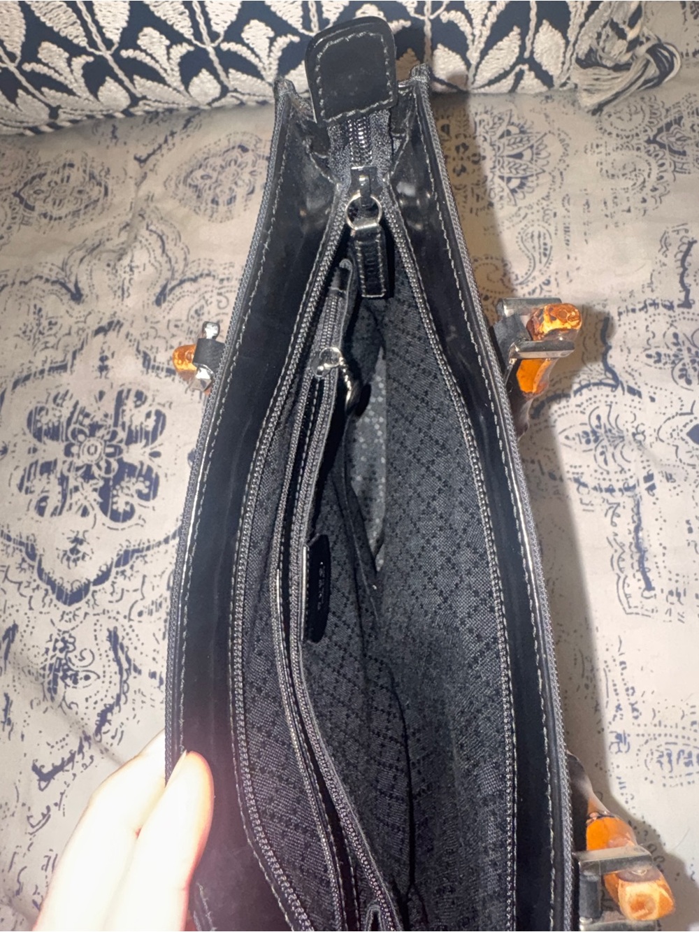 Gucci Black vintage Tote Bag with Bamboo Handles - Picture 3 of 9